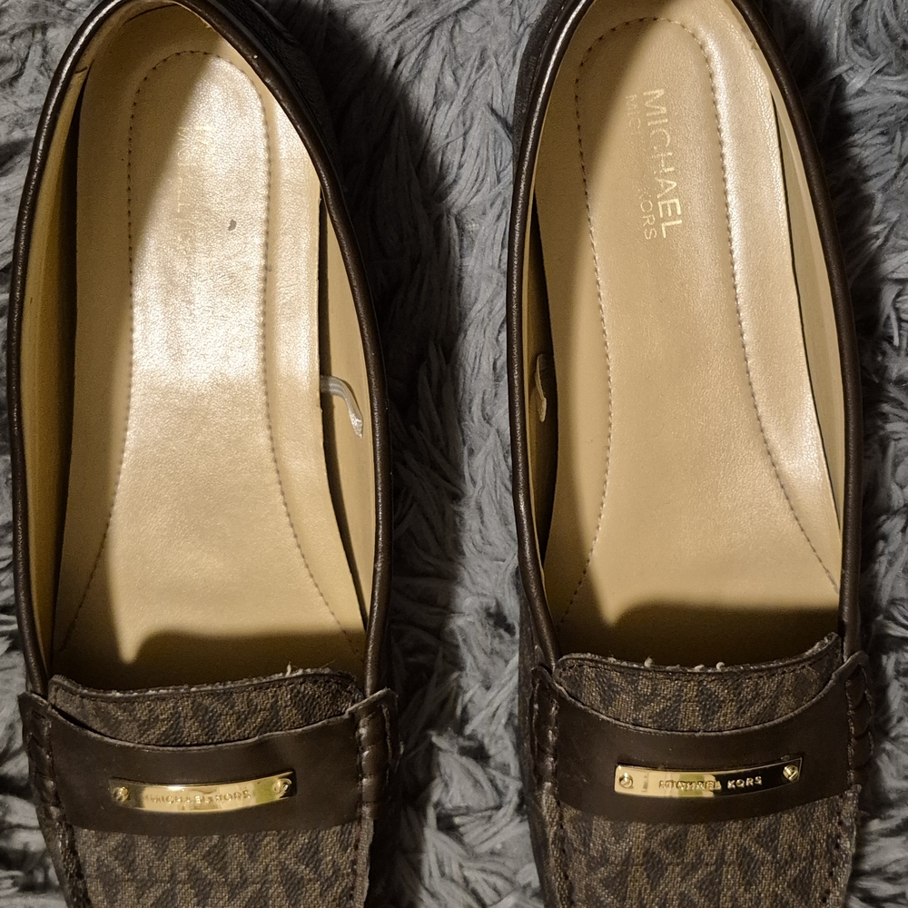 Michael Kors Dark Brown Loafers with Gold Details